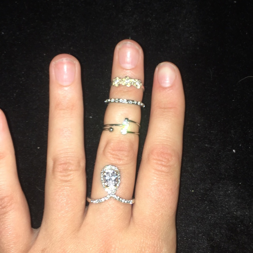 Silver Rings Set of Four